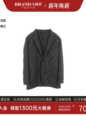 中古Hermes爱马仕女A级95新tailored jacket修身夹克帆布外套黑色