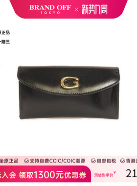 中古Gucci古驰女B级9新coin purse零钱包牛皮零钱包黑色BRANDOFF