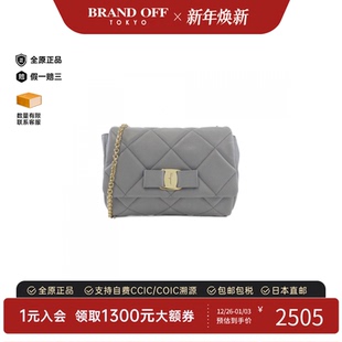 中古菲拉格慕女包B级9新22 Bags皮革菱格斜挎包 C150