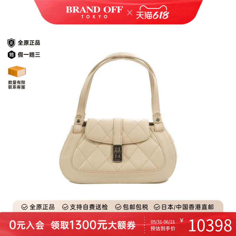 中古Chanel香奈儿女包B级9新Handbag手包牛皮手提包白色