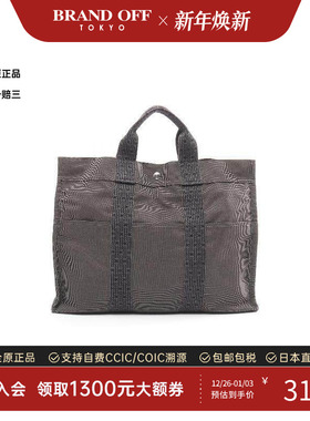 中古Hermes爱马仕男包A级95新Yell line tote MM帆布托特包灰色