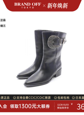 中古Loewe罗意威女S级99新boots靴牛皮鞋黑色正品时尚BRANDOFF
