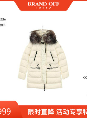 中古Moncler盟可睐女B级9新Down jacket羽绒夹克尼龙外套白色