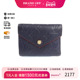 中古LV路易威登女C级85新trifold wallet三折钱包牛皮短钱包蓝色