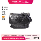 中古YSL圣罗兰女包B级9新Shoulder bag肩包牛皮斜挎包黑色