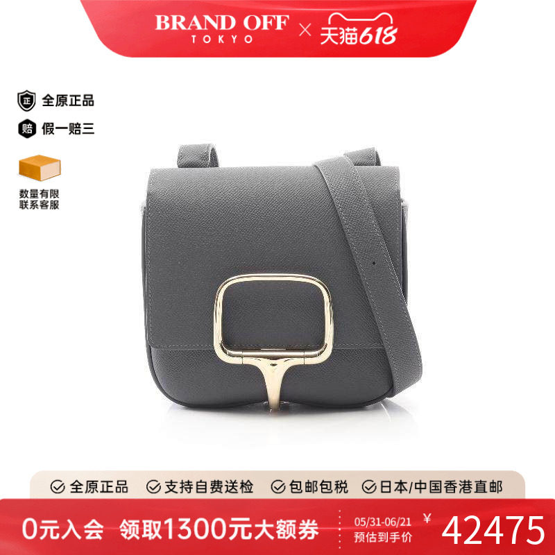 中古Hermes爱马仕女包A级95新ArdoiseArdoise牛皮斜挎包灰色正品