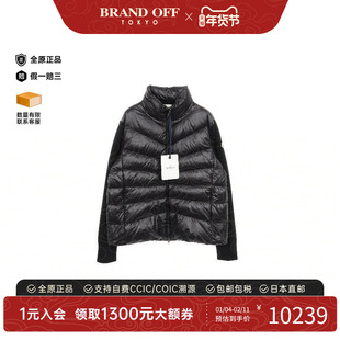 中古Moncler盟可睐女S级99新cardigan开衫尼龙外套黑色