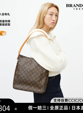 中古LV路易威登女包9~95新Looping GM老花单肩名媛包正品BRANDOFF