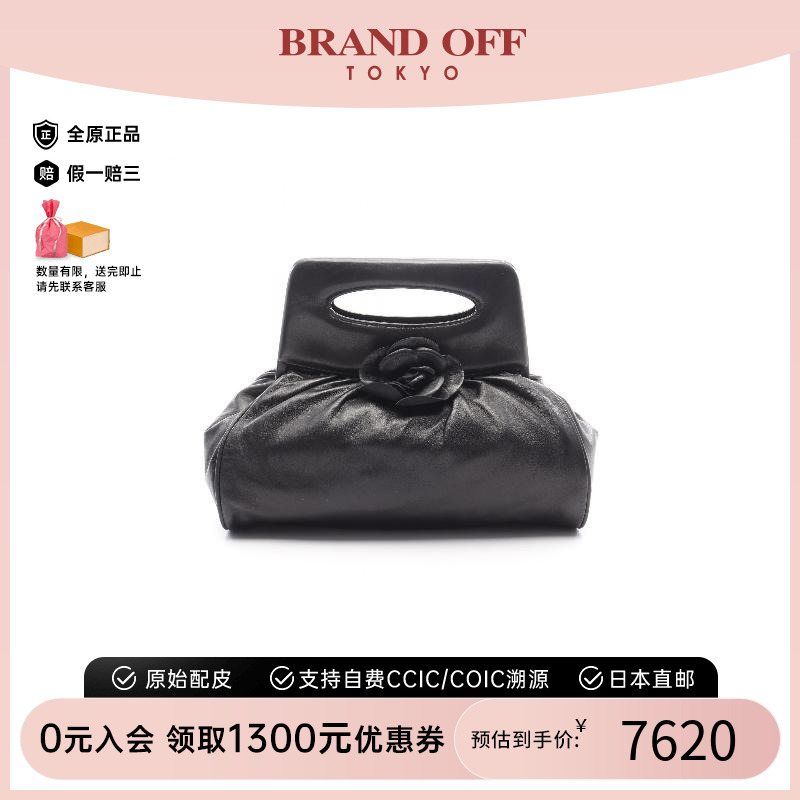 中古Chanel香奈儿女包B级9新handbag手提包羊皮手提包黑色高级感