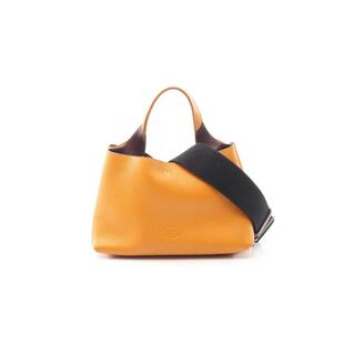 中古Tods托德斯女包B级9新T Timeless系列牛皮斜挎包橘色