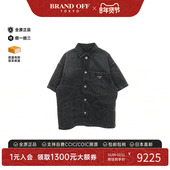 中古Prada普拉达男A级95新tops上衣棉上衣黑色