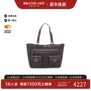 中古Gucci古驰女包A级95新tote bag托特包帆布托特包棕色