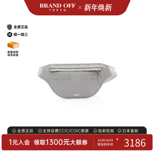 中古Burberry博柏利男包A级95新body bag随身包牛皮腰包灰色正品