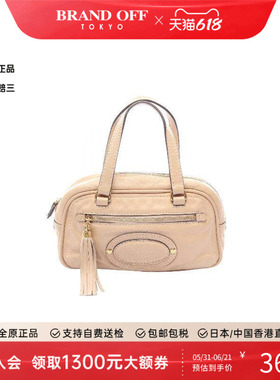中古Loewe罗意威女包B级9新anagram牛皮手提包浅褐色