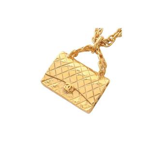 中古Chanel香奈儿女A级95新necklace项链镀金金属项链金色