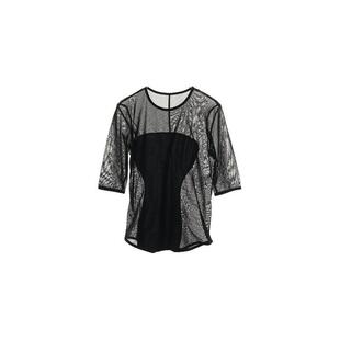 中古Issey Miyake三宅一生女A级95新blouse女士衬衫帆布上衣黑色