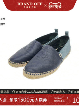 中古Loewe罗意威男B级9新slip-ons无带(或无扣)便鞋牛皮鞋蓝色