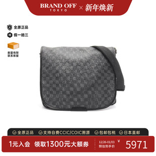 中古LV路易威登男包B级9新Shoulder 防水帆布斜挎包 bag肩包涂层