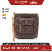 中古LV路易威登女包B级9新Pouch女用小袋帆布化妆包棕色正品 时尚