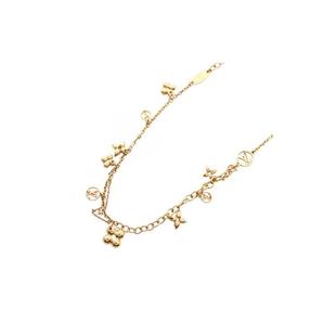 中古LV路易威登女A级95新necklace项链镀金金属项链金色