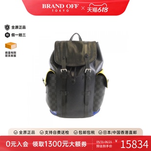 中古LV路易威登双肩包B级9新 Christopher水波纹双肩包BRANDOFF