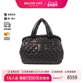 中古Chanel香奈儿女包B级9新Handbag手包尼龙手提包黑色BRANDOFF