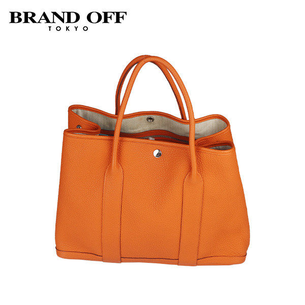 中古「8.5新」HERMES(爱马仕)GARDEN PARTY橙色NEGONDA皮36手提包,箱包皮具/热销女包/男包,通用款女包,淘宝优惠券,粉丝福利购,淘宝优惠卷