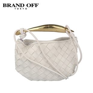 「9新」BOTTEGA VENETA宝缇嘉SARDINE斜挎包粉笔白羊皮迷你斜挎包