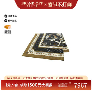 中古Hermes爱马仕女B级9新scarf围巾丝绸围巾/丝巾黑色