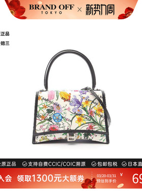 中古Gucci古驰女包A级95新Handbag手包涂层/防水帆布斜挎包白色