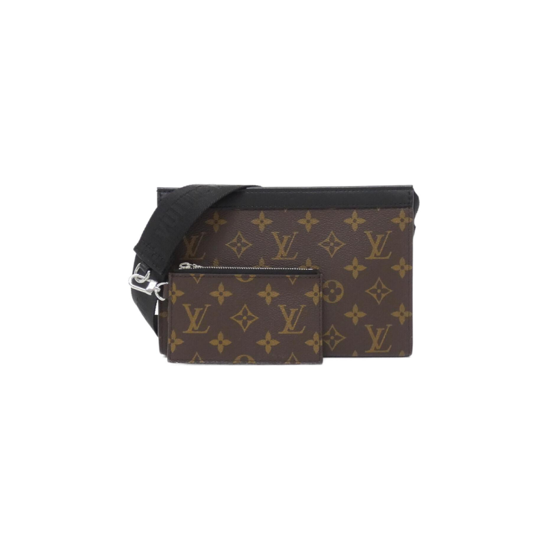 中古LV路易威登男包A级95新Macassar Gaston Wearable老花单肩包