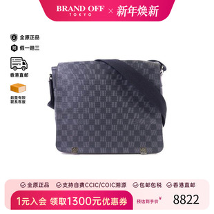 中古LV路易威登男包A级95新Shoulder 防水帆布斜挎包 bag肩包涂层