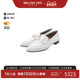 中古Hermes爱马仕女A级95新loafers乐福鞋 牛皮鞋 白色