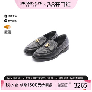中古Gucci古驰女A级95新loafers乐福鞋牛皮鞋黑色