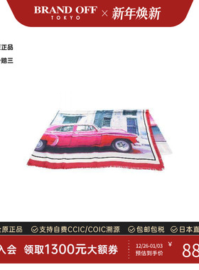 中古Chanel香奈儿女A级95新Stall披肩围巾丝绸围巾/丝巾红色复古