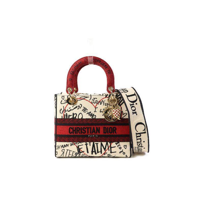 中古Dior迪奥女包A级95新shoulder bag斜挎包帆布斜挎包白色正品