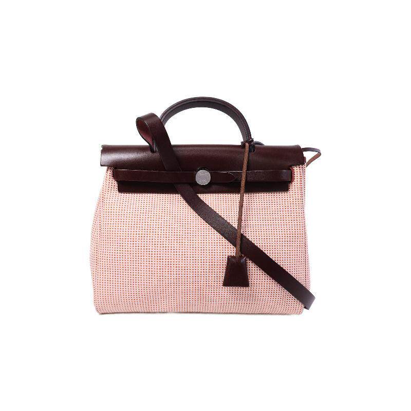 中古Hermes爱马仕女包A级95新Shoulder bag肩包帆布斜挎包红色