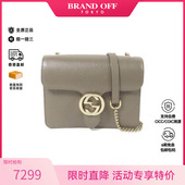 中古Gucci古驰女包A级95新Shoulder bag肩包牛皮斜挎包灰HK正品