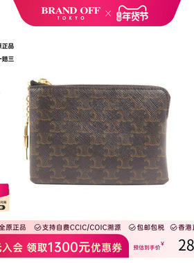 中古Celine赛琳女S级99新coin purse零钱包涂层/防水帆布零钱包