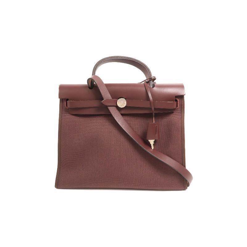 中古Hermes爱马仕女包A级95新shoulder bag斜挎包帆布斜挎包红色