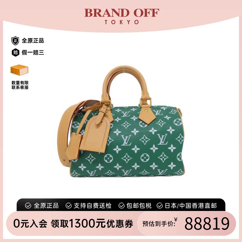 中古LV路易威登波士顿老花女包