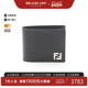 中古Fendi芬迪女S级99新Bi fold wallet双折钱包牛皮短钱包黑色