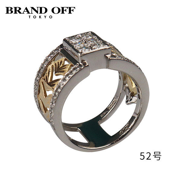 中古「9.5新」日本进口商品银杏叶片造型戒指Pt900/750黄金52号,饰品/流行首饰/时尚饰品新,戒指/指环,淘宝优惠券,粉丝福利购,淘宝优惠卷