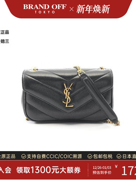 中古YSL圣罗兰女包S级99新shoulder bag斜挎包牛皮斜挎包黑色正品