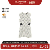 中古LV路易威登女B级9新one piece连衣裙棉上衣浅褐色