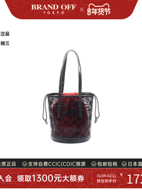 中古LV路易威登女包A级95新Bucket PM菜篮子牛皮手提包黑色时尚