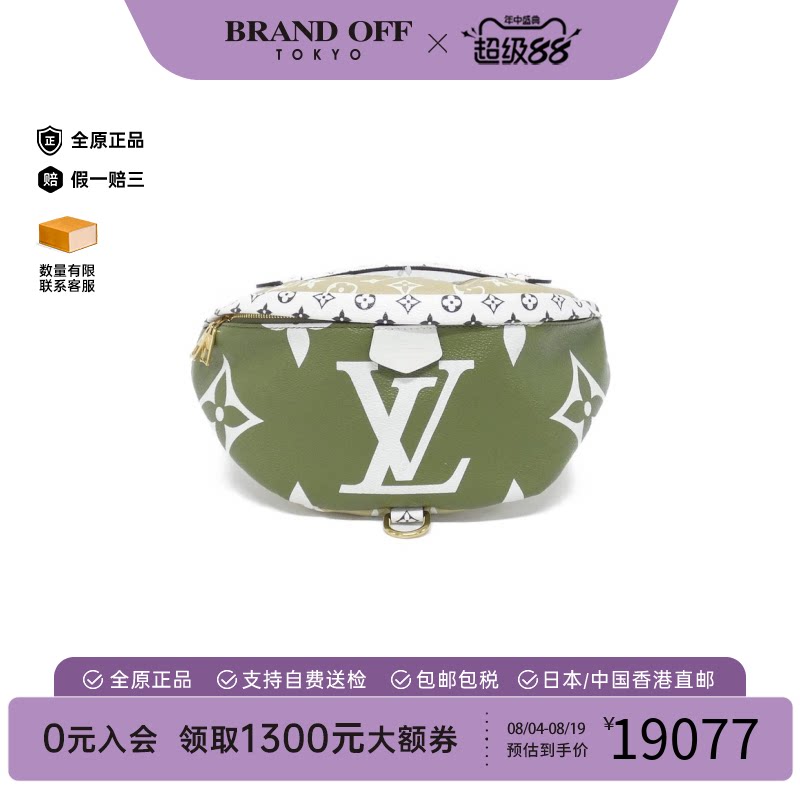 中古LV路易威登女包A级95新 Giant Bum Bag老花腰包正品BRANDOFF