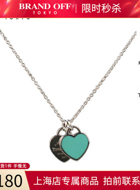 中古「95新」TIFFANY(蒂芙尼)Double Heart Tag 项链925 40.5cm