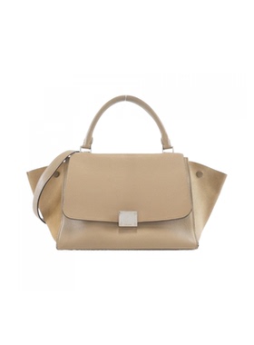 中古CELINE赛琳女包B级9新Trio Trapeze小牛皮单肩手提包