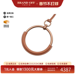 中古Hermes爱马仕女A级95新necklace项链牛皮项链棕色BRANDOFF